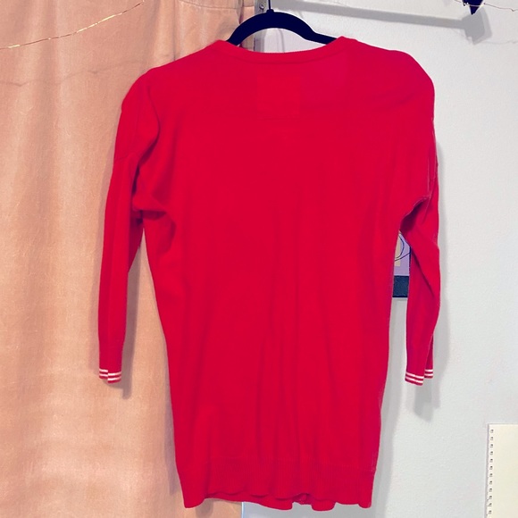 Red button up Hollister cardigan 3/4 sleeve, size S womens - Picture 4 of 4